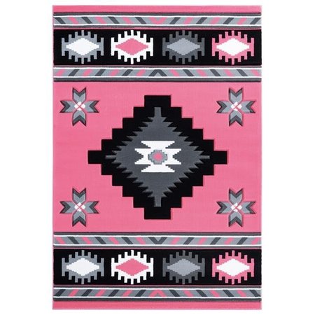 UNITED WEAVERS OF AMERICA United Weavers of America 2050 10486 912 7 ft. 10 in. x 10 ft. 6 in. Bristol Caliente Pink Rectangle Area Rug 2050 10486 912